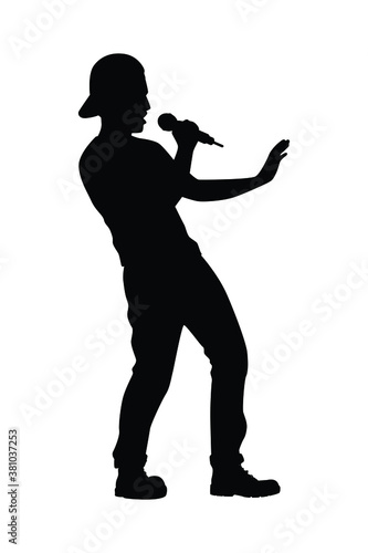 Young single silhouette vector