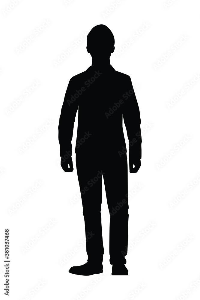 Standing man silhouette vector
