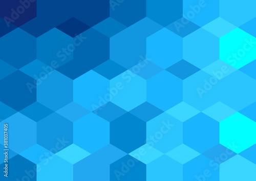 Light BLUE vector shining Hexagon backdrop. Polygonal abstract illustration with gradient. Best triangular design for your business.