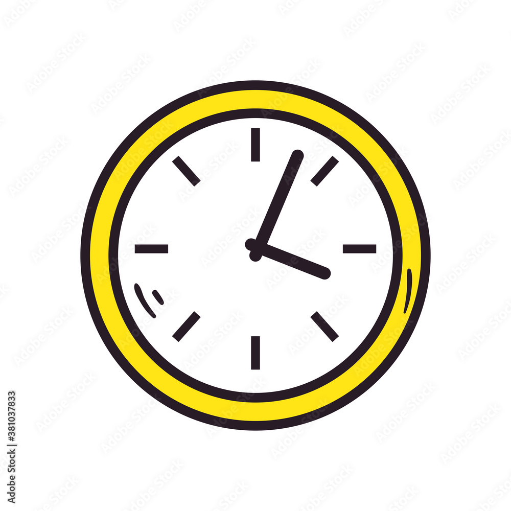 Isolated clock line and fill style icon vector design Isolated clock line and fill style icon vector design