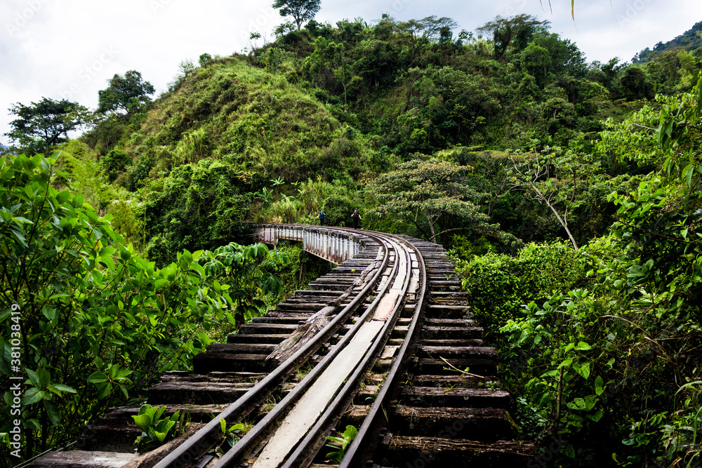 Amaga, Antioquia / Colombia. March 31, 2019. Old railway road of Antioquia, Colombia Amaga, Antioquia / Colombia. March 31, 2019. Old railway road of Antioquia, Colombia