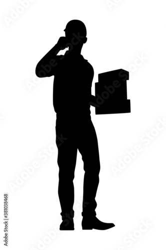 Delivery man silhouette vector