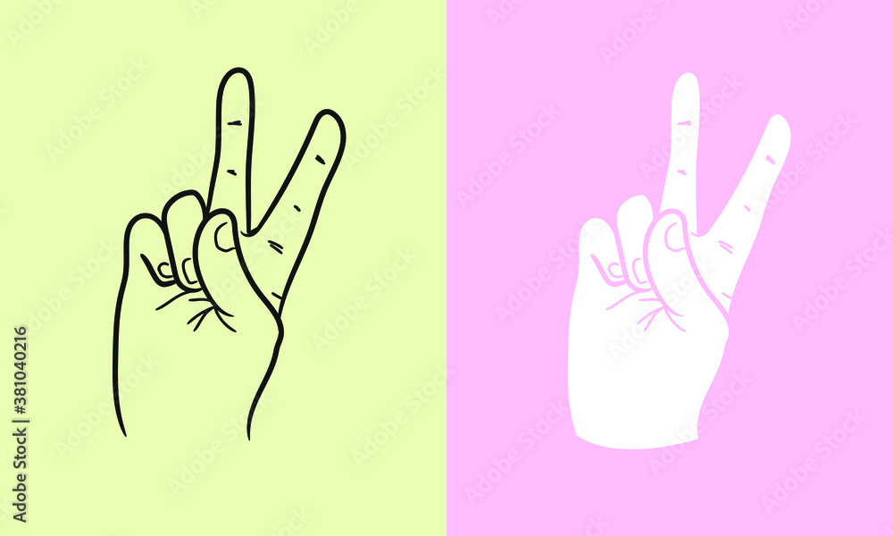 Obraz premium Hand gestures vector illustration. Hand symbol. 