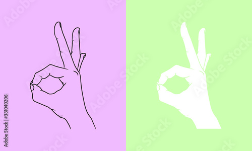 Hand gestures vector illustration. Hand symbol. 