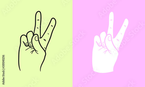 Hand gestures vector illustration. Hand symbol. 