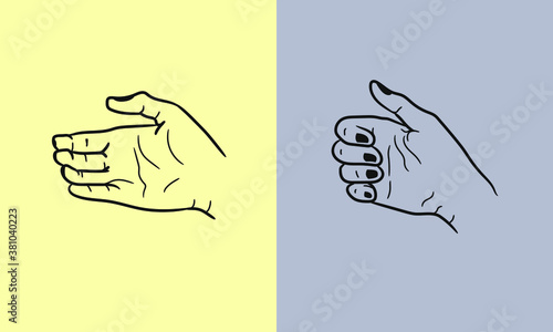 Hand gestures vector illustration. Hand symbol. 