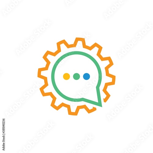 speech bubble gear concept  icon vector