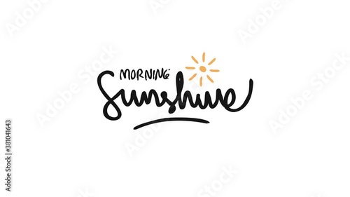 Good morning greeting in motion graphic with doodle text style