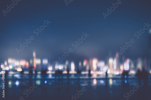 Abstract colorful circular bokeh with city background © joeycheung