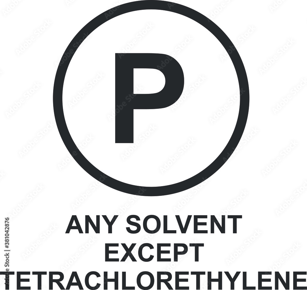ANY SOLVENT EXCEPT TETRACHLORETHYLENE ICON, SIGN AND SYMBOL ANY SOLVENT EXCEPT TETRACHLORETHYLENE ICON, SIGN AND SYMBOL
