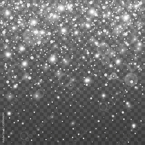Vector background with realistic falling snowflakes
