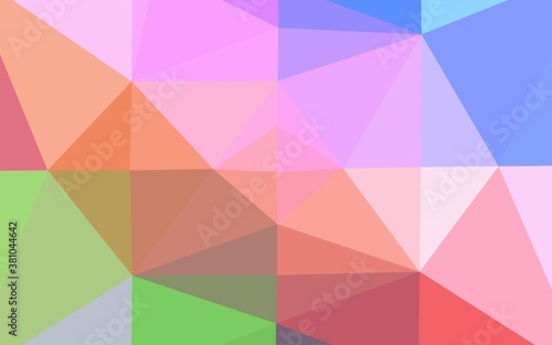Light Multicolor, Rainbow vector polygon abstract layout. A sample with polygonal shapes. Completely new template for your business design.