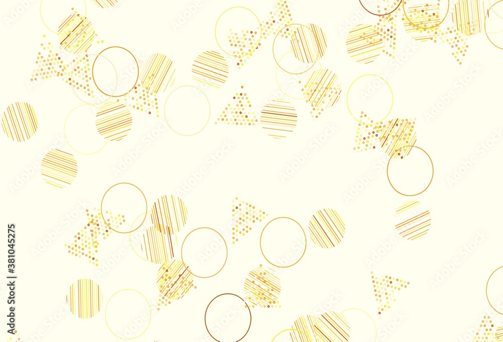Light Orange vector backdrop with lines, circles.