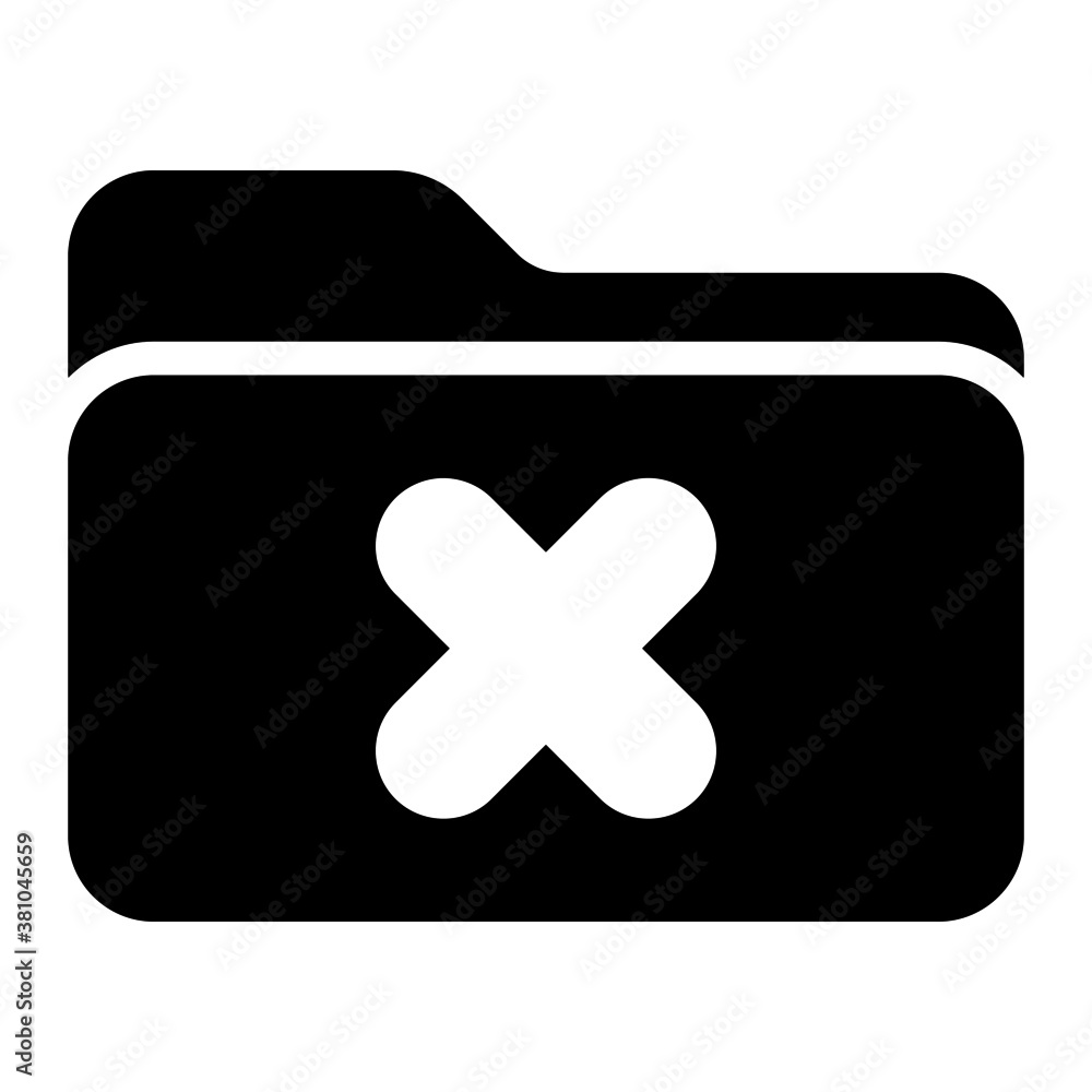 Fototapeta premium Corrupted folder icon with glyph style. Suitable for the design of websites, logos, applications, UI, etc.