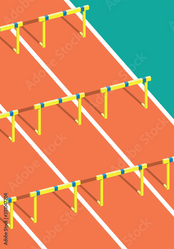 hurdle running race illustration