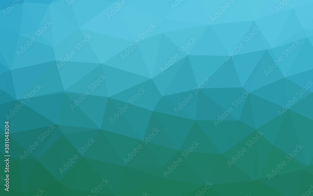 Light Blue, Green vector abstract mosaic backdrop. Triangular geometric sample with gradient.  Textured pattern for background.
