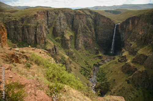 192-metre-high (630 ft) Maletsunyane Falls in the Southern African country Lesotho photo