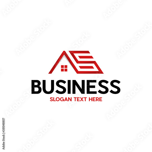 Letter SA or AS monogram with house shape logo design vector, Initial AS  home logo design vector icon Element Template