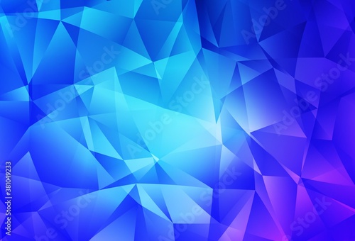 Light Pink, Blue vector shining triangular layout.