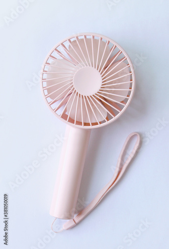 pink Portable Mini Fan isolated on white background