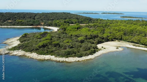 Aerial scene of coast in Brijuni National Park