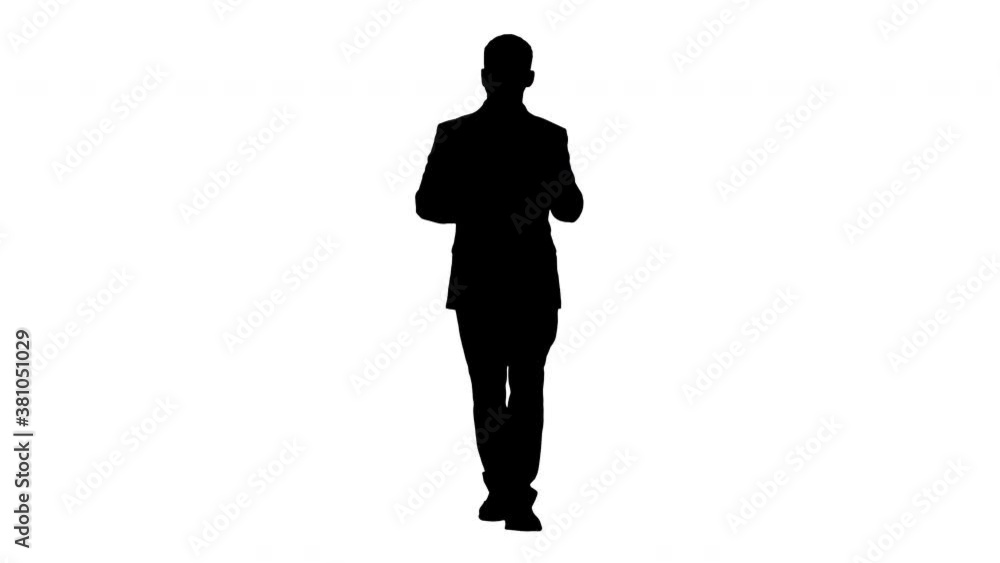 Bearded turk businessman walking and talking to camera, Alpha Channel Bearded turk businessman walking and talking to camera, Alpha Channel