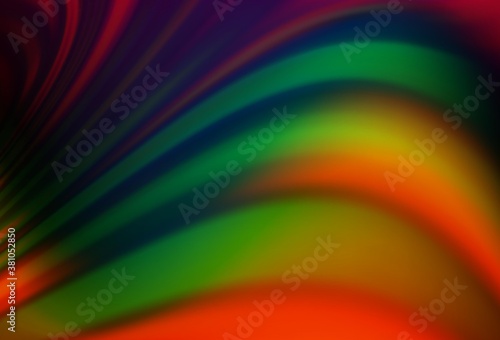 Dark Multicolor, Rainbow vector template with abstract lines.