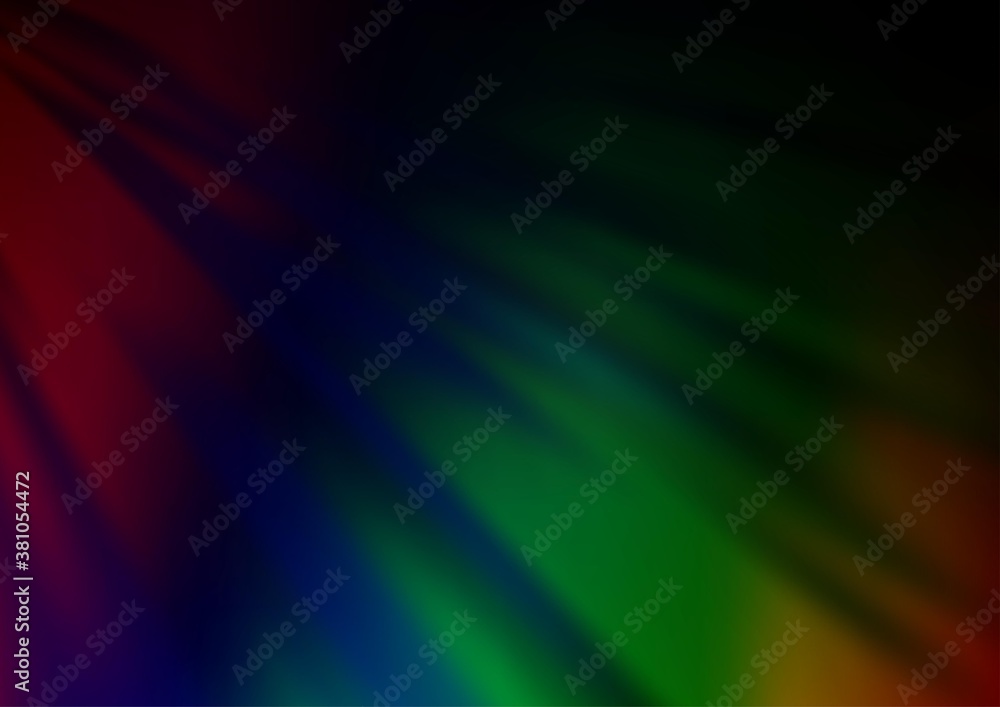 Dark Multicolor, Rainbow vector blurred shine abstract template. Colorful abstract illustration with gradient. The background for your creative designs.