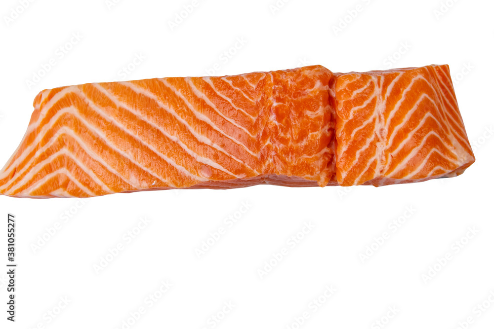 Raw salmon fillet isolated on white background Raw salmon fillet isolated on white background