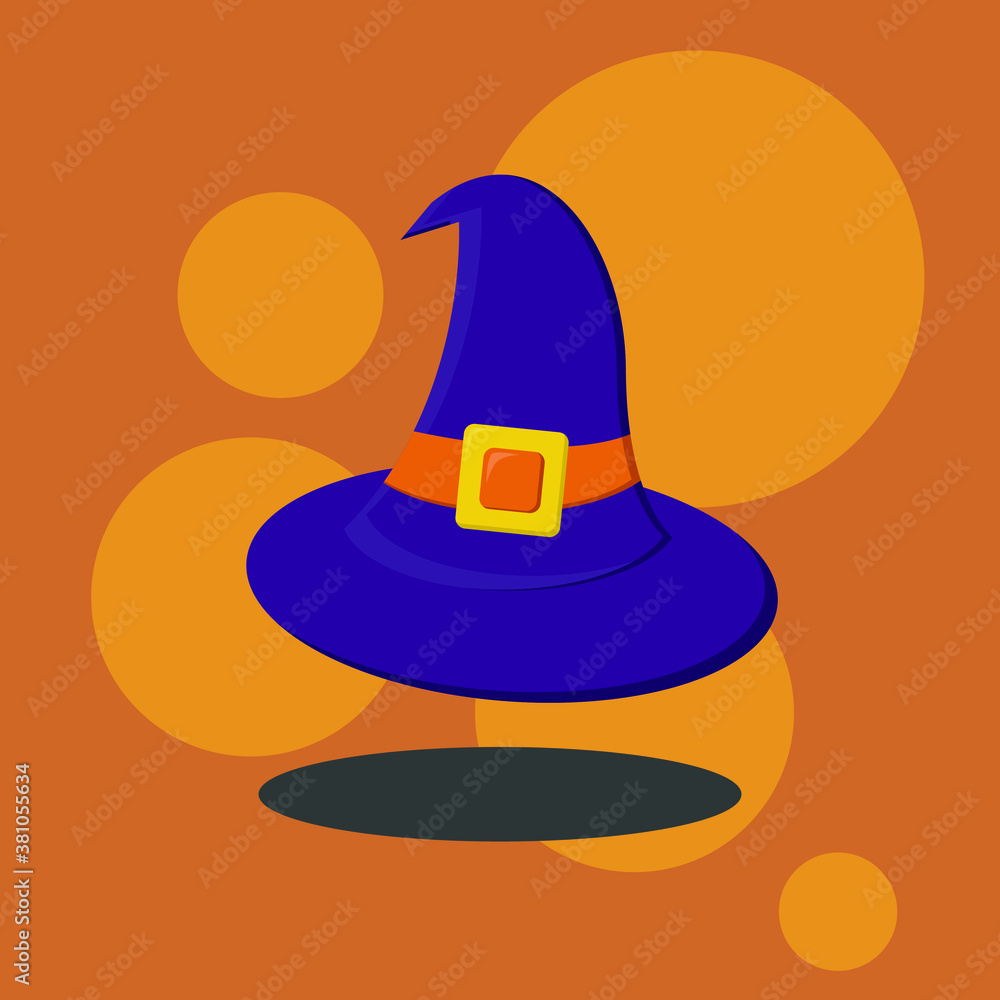 Fototapeta premium Halloween Witch Hat Vector Illustration 