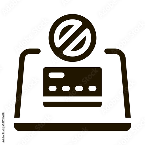 Virus on Laptop glyph icon vector. Virus on Laptop Sign. isolated symbol illustration