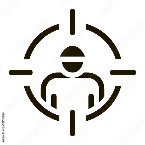 Targeting Person glyph icon vector. Targeting Person Sign. isolated symbol illustration