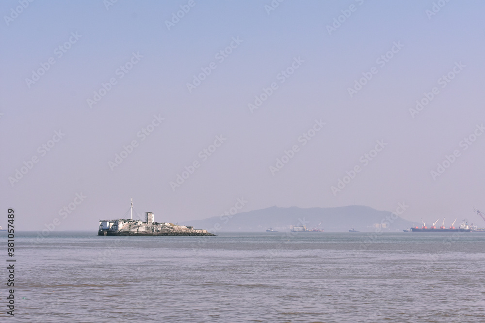 A island situated in the middle of the ocean near Mumbai A island situated in the middle of the ocean near Mumbai