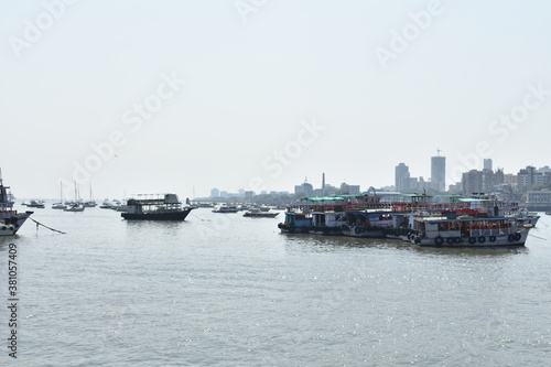 Transportation Boat standing near the Mumbai port