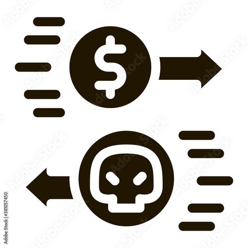 Payment of Hacker Services glyph icon vector. Payment of Hacker Services Sign. isolated symbol illustration