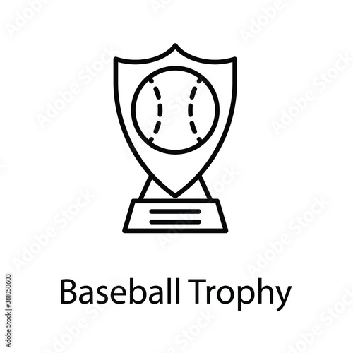 baseball award trophy vector line icon
