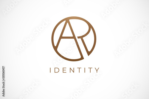 Abstract initial letter R and A logo,usable for branding and business logos, Flat Logo Design Template, vector illustration