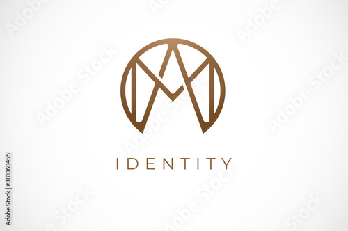 Abstract initial letter M and A logo,usable for branding and business logos, Flat Logo Design Template, vector illustration