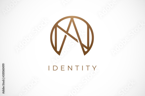 Abstract initial letter N and A logo,usable for branding and business logos, Flat Logo Design Template, vector illustration