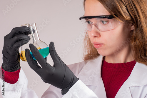 Woman laboratory assistant....