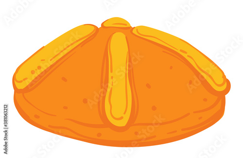 Pumpkin pie baked sweet dish for holidays vector
