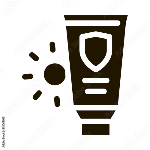 Sunscreen glyph icon vector. Sunscreen Sign. isolated symbol illustration