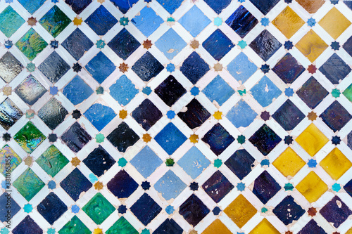 Ceramic walls in the Alhambra of Granada.
