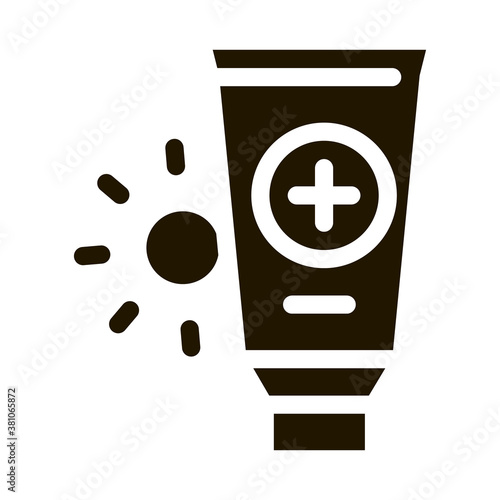 Solar Healthcare Gel glyph icon vector. Solar Healthcare Gel Sign. isolated symbol illustration