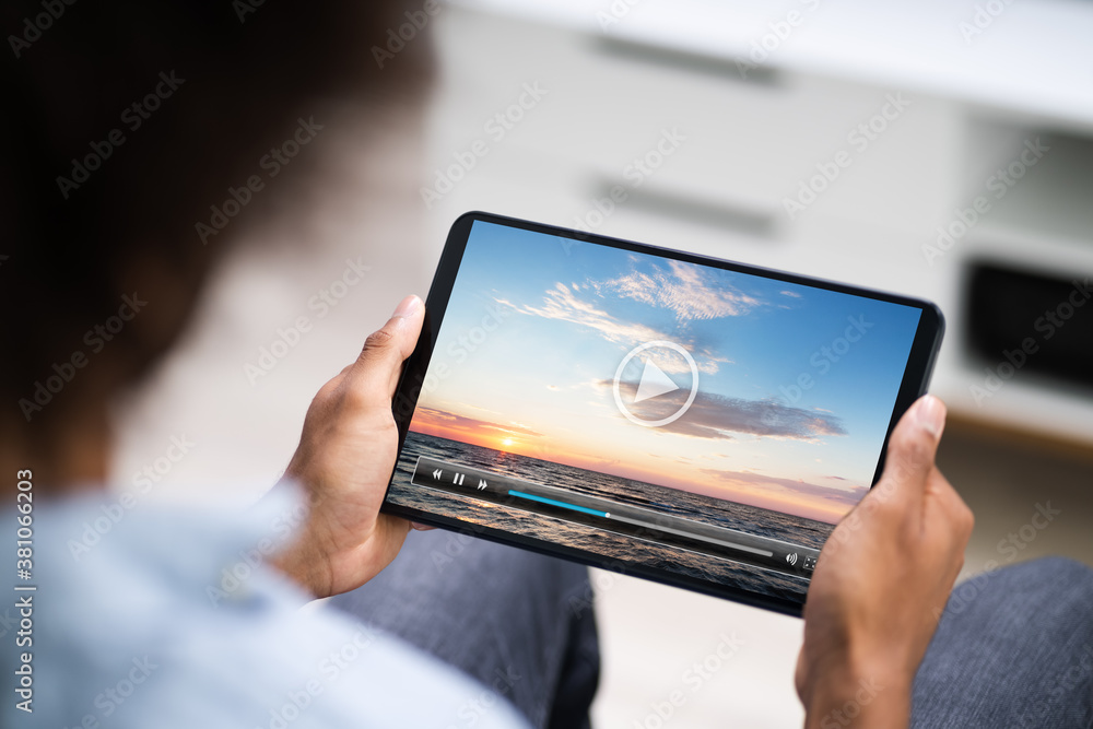 Man Watching Movie Or TV Video Man Watching Movie Or TV Video