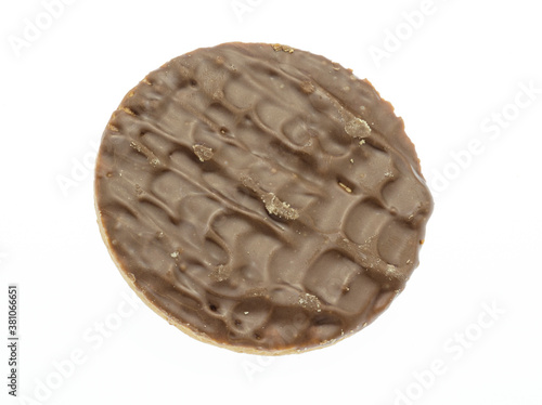 Chocolate Digestive Biscuit on a white background