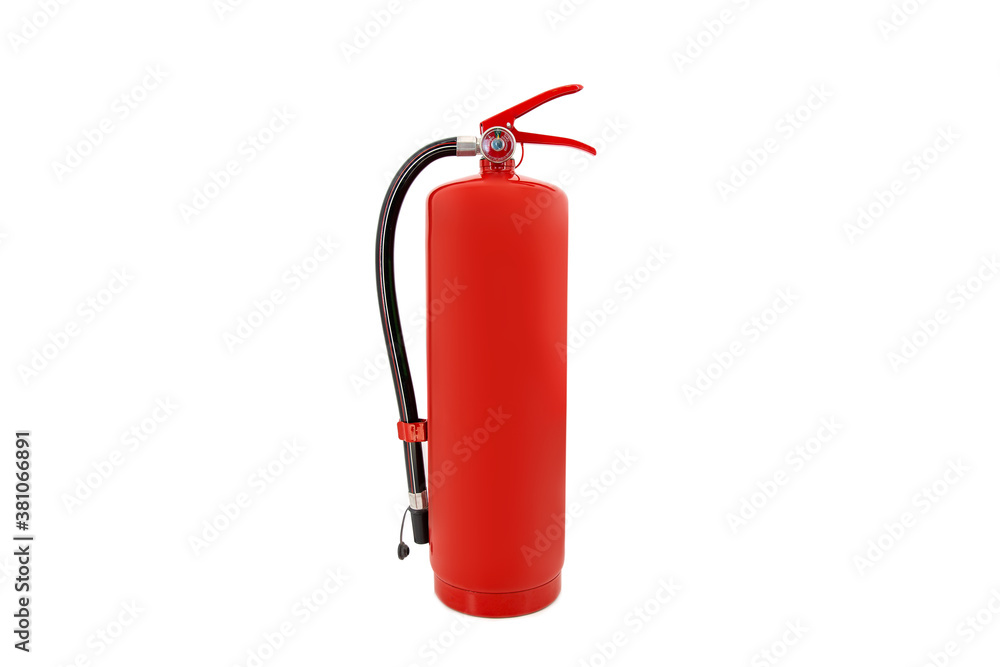 Red fire extinguishers blank or without logo isolated on white background. Red fire extinguishers blank or without logo isolated on white background.