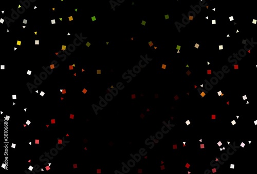 Dark Green, Red vector cover in polygonal style with circles.