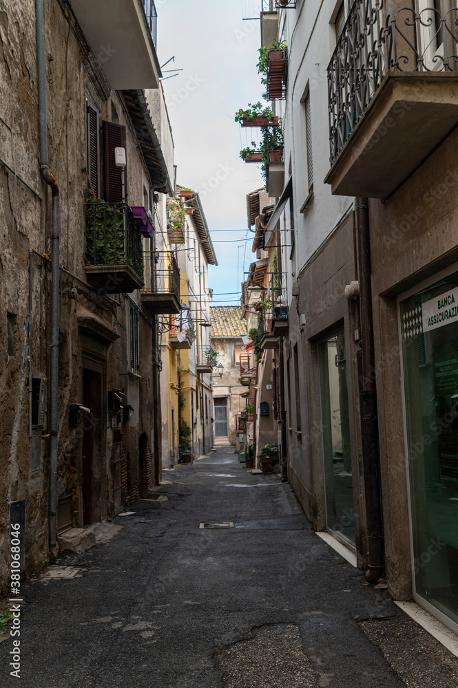 architecture of alleys and buildings in the town of Nepi