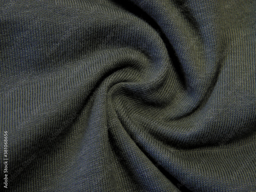 Dark green cotton velvet fabric as background